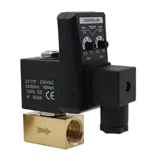 Электромагнитный клапан с таймером ДУ 1,9~4,5 мм резьба G1/4~1/2"  SV-FD-ES-22NC-AC220V-A