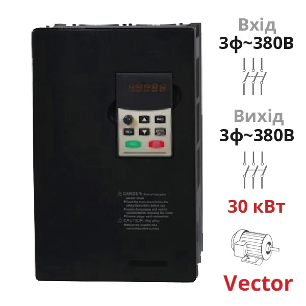 Векторний частотний перетворювач NZ8400 30 кВт трифазний SPLC-NZ8400-30G/37P від компанії Nietz Electric для трифазних двигунів 380В