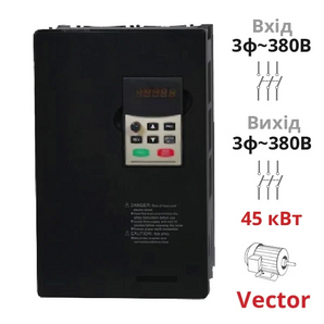 Векторний частотний перетворювач NZ8400 45 кВт трифазний SPLC-NZ8400-45G/55P від компанії Nietz Electric для трифазних двигунів 380В