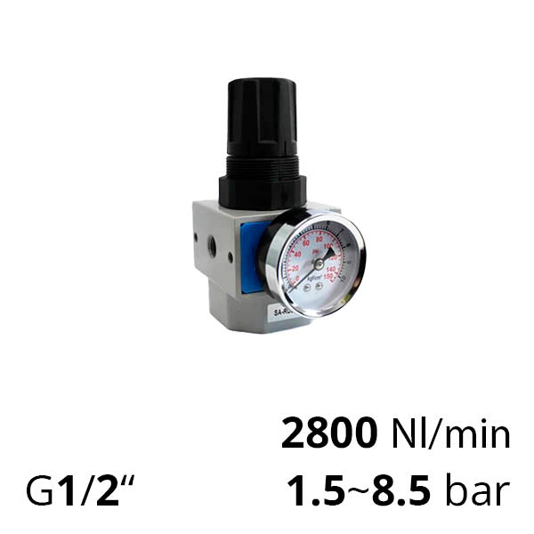 Регулятор тиску повітря з манометром 1/4"~1/2", 10 бар, до 8100 л/хв (серія SA-RU)