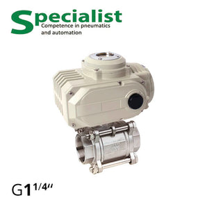 Запірний кульовий кран 1 ¼″ нержавіючий PN16 DN32 з електроприводом SCBV-Q611