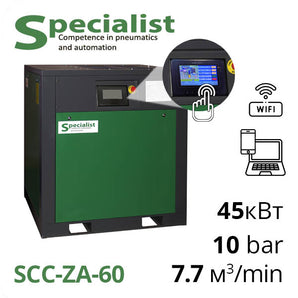 Гвинтовий компресор 7700 л/хв, 10 бар, 45 кВт (SCC-ZA-60)