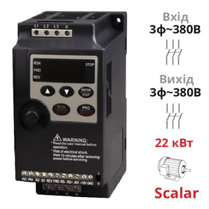 Скалярний частотний перетворювач 22 кВт трифазний SPLC-NLP1000-22G-4 із захистом IP20 від компанії Nietz Electric для двигунів 3Ф~380В
