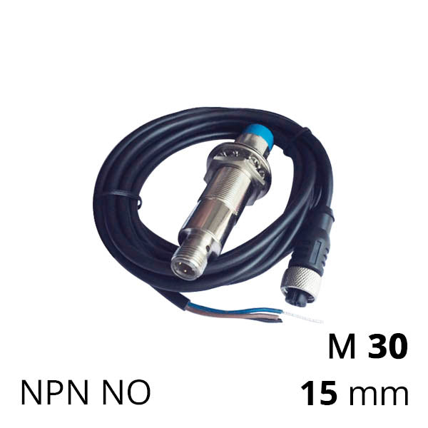 Индуктивный датчик приближения NPN, М30, расстояние до 15 мм (серия TKI/TKL)