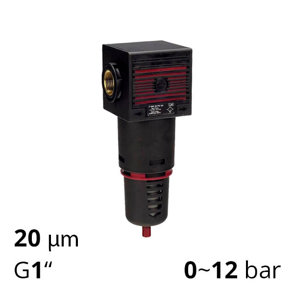 Фільтр стисненого повітря 5-20 мкм, 0-12 бар, 1/4"~1" (SSA-F)