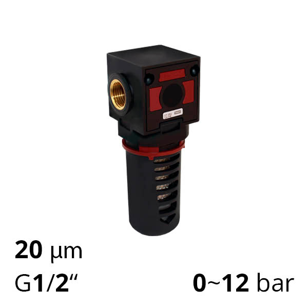 Фільтр стисненого повітря 5-20 мкм, 0-12 бар, 1/4"~1" (SSA-F)