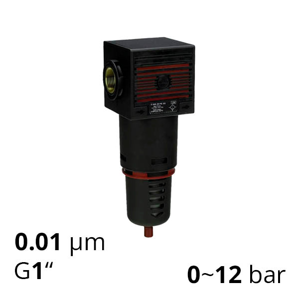 Мікрофільтр стисненого повітря 0,01 мкм, до 12 бар, 1/4"-1" (SSA-MF-001)
