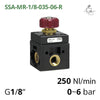 Фото Регулятор тиску повітря 1/8", 0~6 бар, 250 л/хв (AIRCOMP SSA-MR-035)