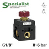 Фото Регулятор тиску повітря 1/8", 0~6 бар, 250 л/хв (AIRCOMP SSA-MR-035)